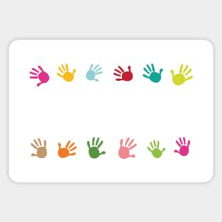 Colorful baby hand prints Sticker